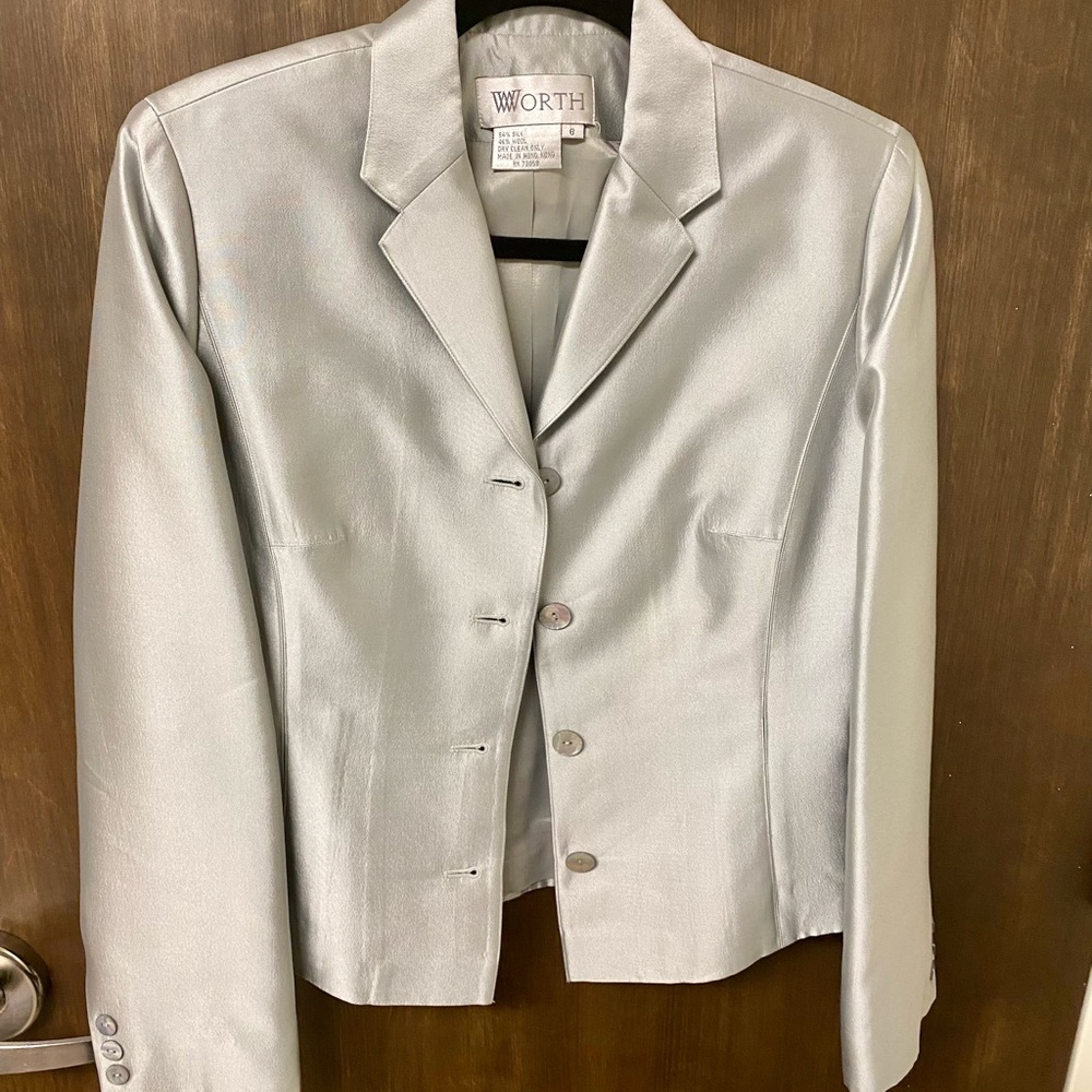 Gorgeous light sage green women’s formal suit